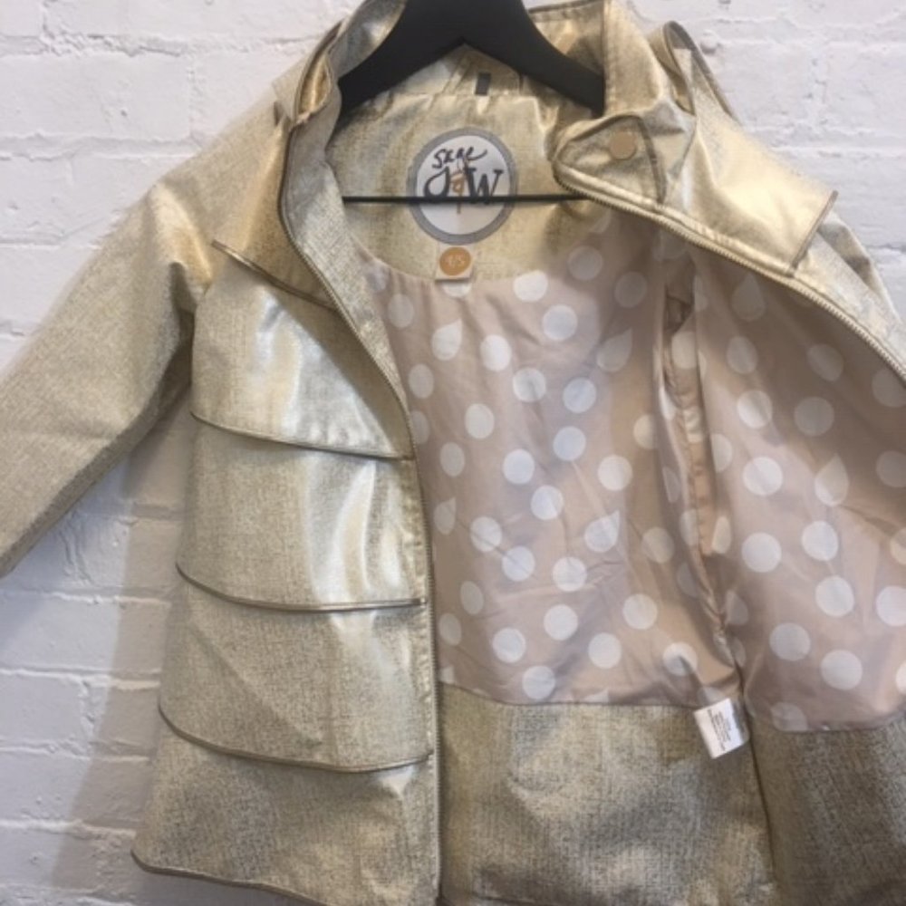 Gold Tiered Ruffle Raincoat - Picture 4 of 6